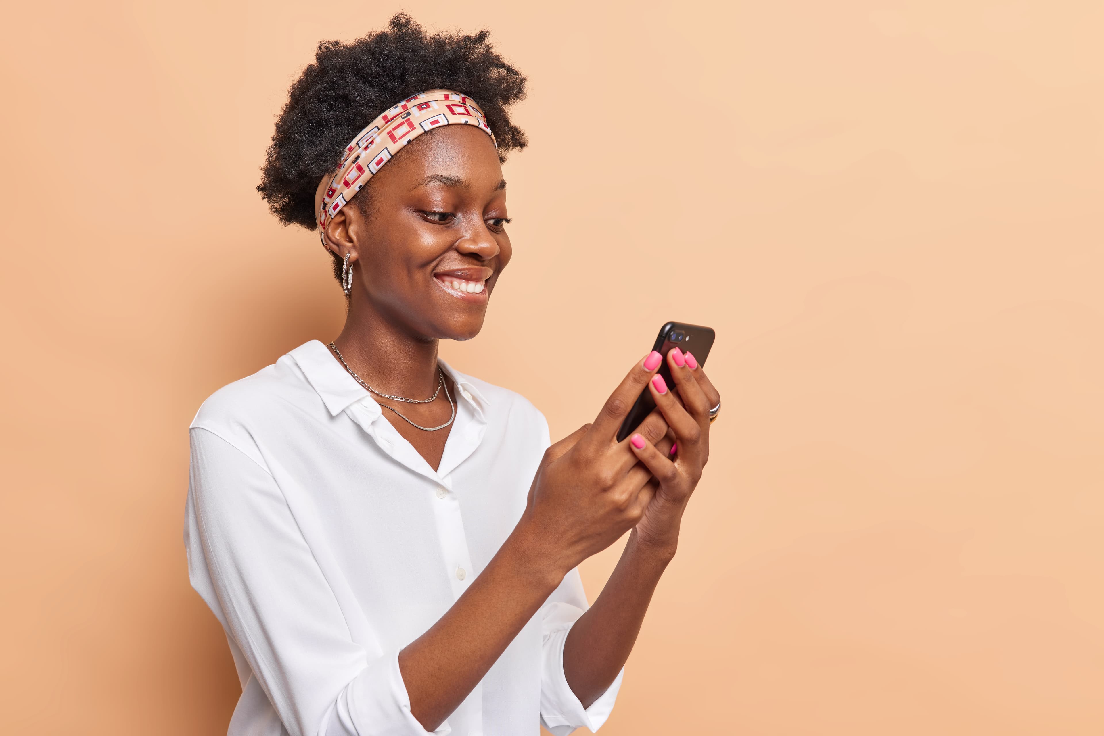 Associate using a smartphone